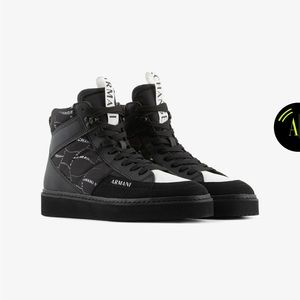 Armani high top seudo lettering shoes (MEN)